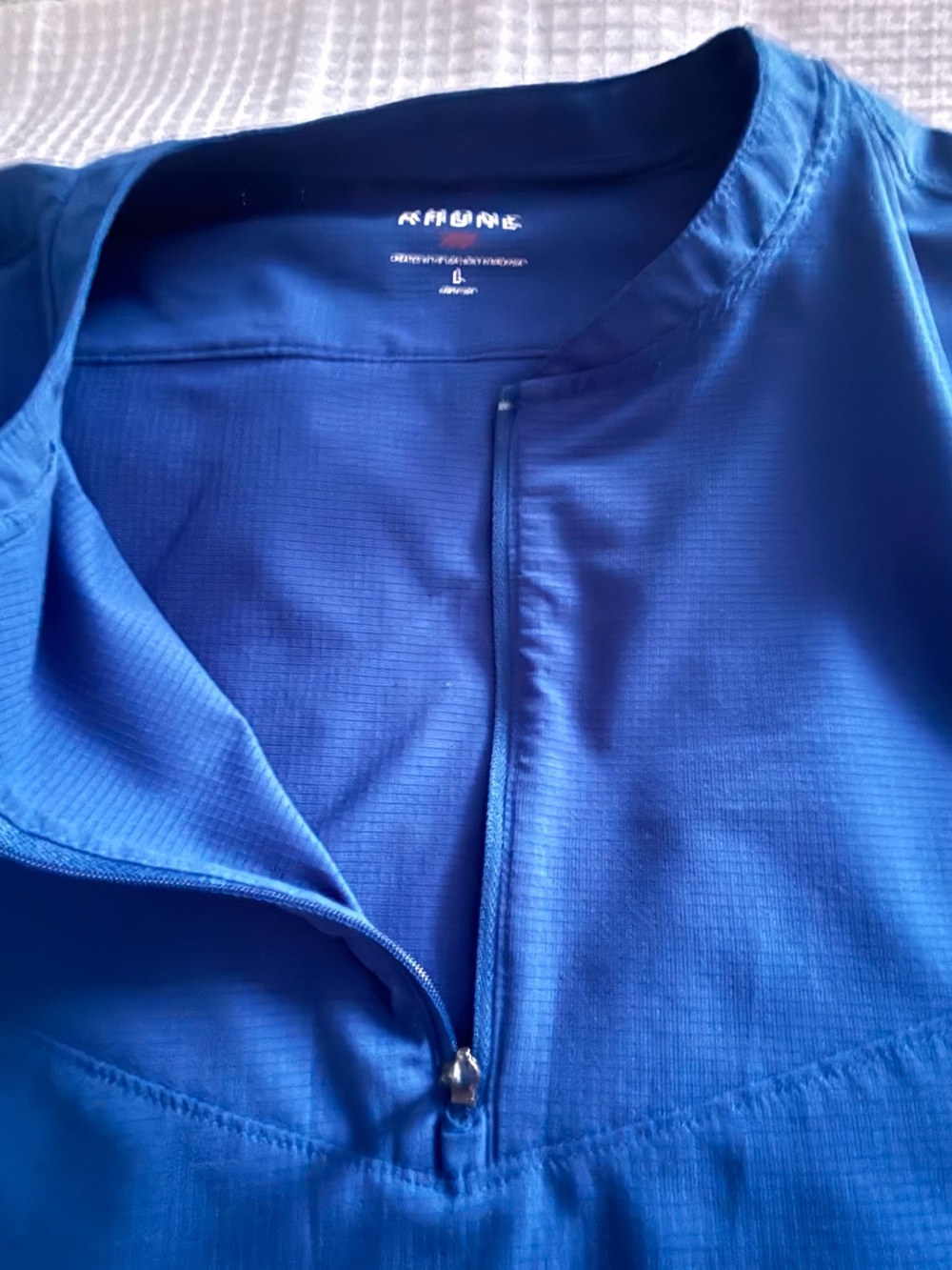 RHONE Men's Cobalt Blue Lightweight Zip Pullover men’s Large